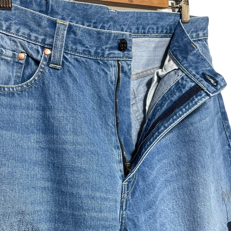 TigreBrocante"12,75oz denim big 5pocket pants“(hand damage)unisex.L