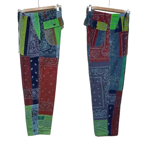 Slow Hands ”bandana patchwork army pants" (unisex)size-S