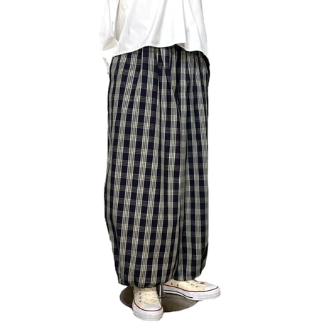 ASEEDONCLOUD"Handwerker indigo check HW culottes" (indigo) women's