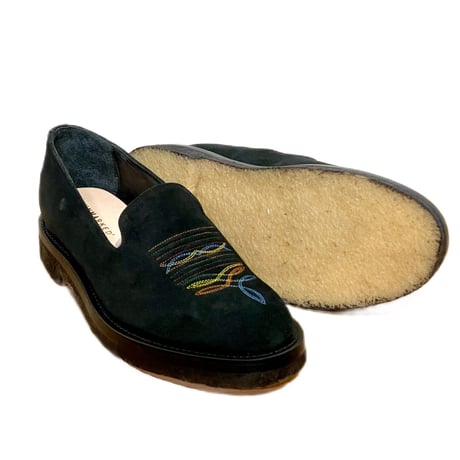 UNMARKED "embroidery loafers with crepe sole" black (mens)