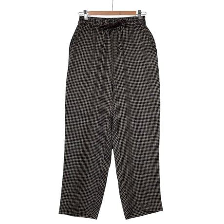 H.UNIT"Wool check work easy pants"(black) unisex