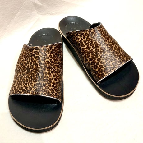 SANDALMAN "slider" (cow hair&chrome excel leather) men's