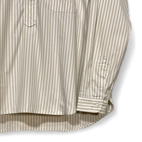 ASEEDONCLOUD"Handwerker cotton HW pull on shirts"(stripe-off white)unisex