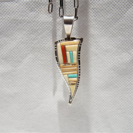 indian jewelry "David Tune(navajo)"ivory inlay top