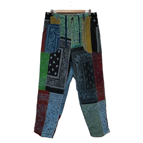 Slow Hands ”bandana patchwork army pants" (unisex)size-L