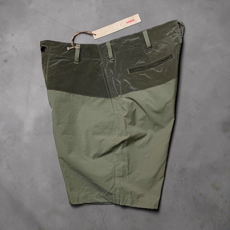 dip ltd "60/40 cloth switching short pants" (olive×dk olive)unisex