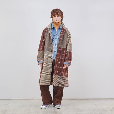 H.UNIT "Harris Tweed switching coat" (brown) unisex