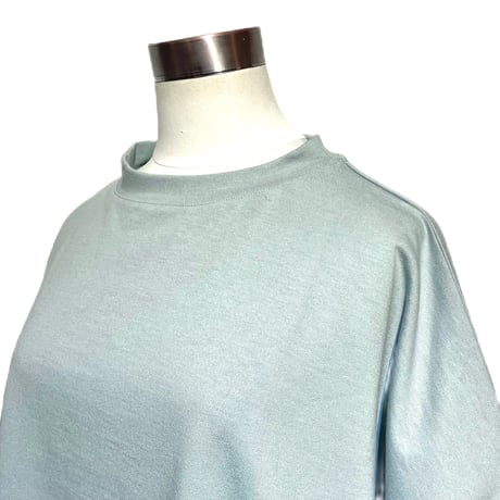 Linen ya"delave quater sleeve T-shirs"(grayish blue)women's