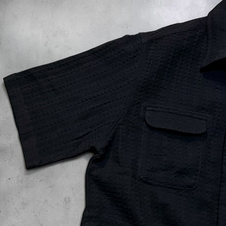 Slow Hands "dobby waffle venice half sleeve shirts"(black)unisex