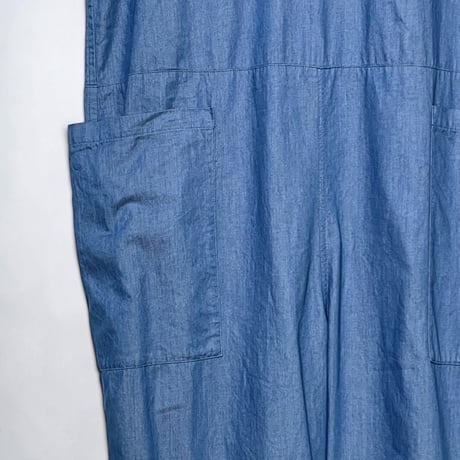 TigreBrocante"4oz twill light denim v-neck box salopette"(light inidigo)women's