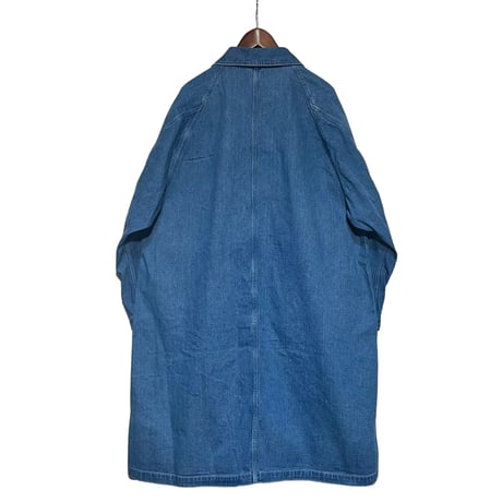H.UNIT "Denim soutien collar coat washewd" (indigo) unisex
