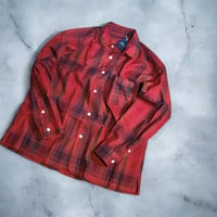 TigreBrocante"satin random checkvenice beach shirts"(red)unisex