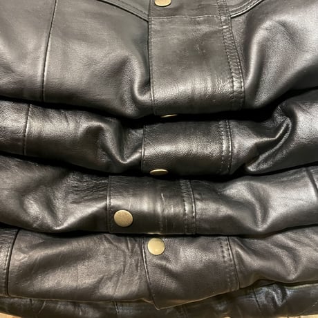yoused"all leather drivers jacket"(black)unisex