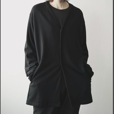 COLINA "CAPERTICA Super140s Washable Wool MW_Jersey / Long Cardigan"(BLACK)unisex