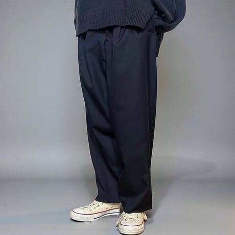 CAERULA PER LIGHTS"schola sage tuck pants"(navy)unisex