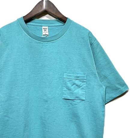 Jackman"dotsume pocket T-shirts"(turquoise blue) unisex