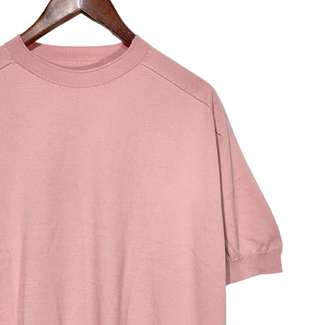 Linen ya(as it is)"crewneck short sleeve cotton knit"(pink)women's