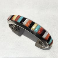 indian jewelry "Ray Adakai(navajo)" multi inlay bangle (XS)