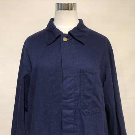 KNIFEWING"80s eurowork jump suites remake shop coat"(navy herring bone)womens