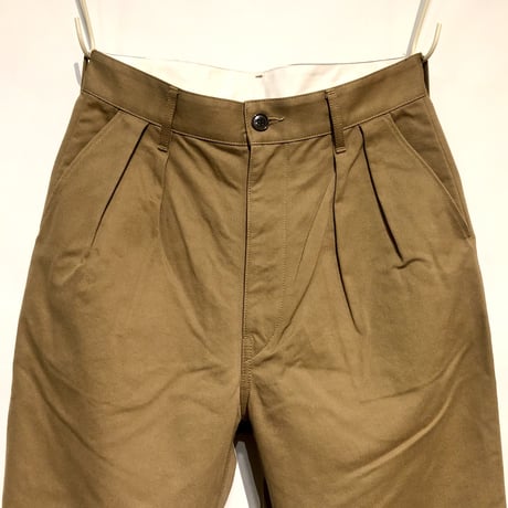 H.UNIT "classic chino tuck trousers"(beige)unisex