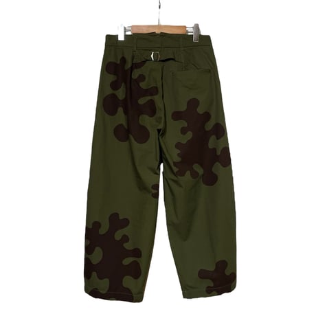 TigreBrocante"TB AMEBA CAMIO darts wide pants“(khaki)unisex