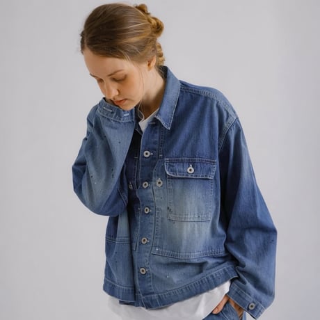 H.UNIT "Denim P-44 jacket used wash" (indigo) unisex