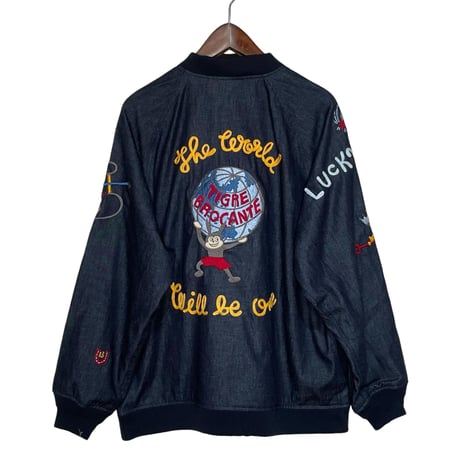 TigreBrocante”denim lucky naugty embroidery souvenir jacket“(indigo)unisex
