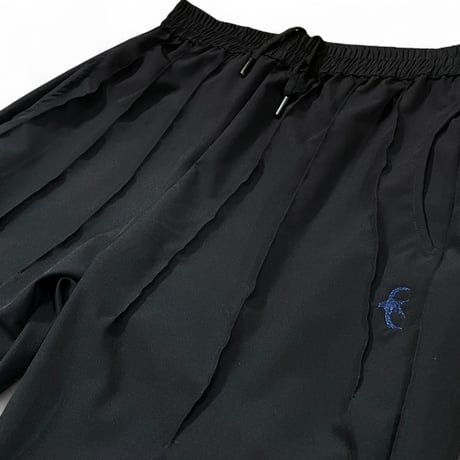 Slow Hands"nylon×polyester starch Morocco pants"(black)unisex
