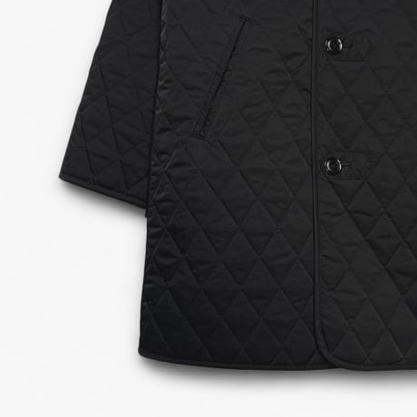 TigreBrocante"nylon twill quilting liner half coat“(black)women's