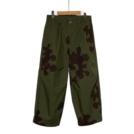 TigreBrocante"TB AMEBA CAMIO darts wide pants“(khaki)unisex