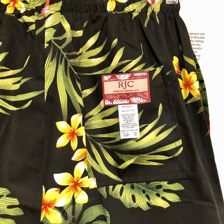 RJC cotton walk shorts (black botanical)