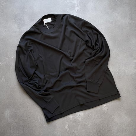 FLISTFIA"cotton×cashmere side slit long sleeve pullover"(black) unisex