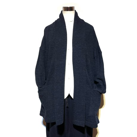 Linen ya"wool linen sawl cardigan"(navy)women's