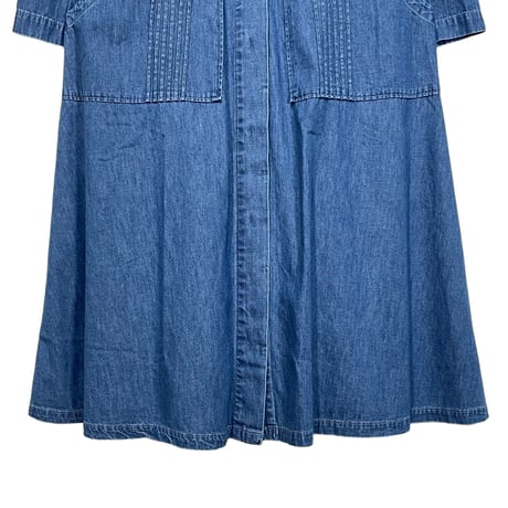 TigreBrocante"6oz denim pleats one-piece"(indigo fade)women's