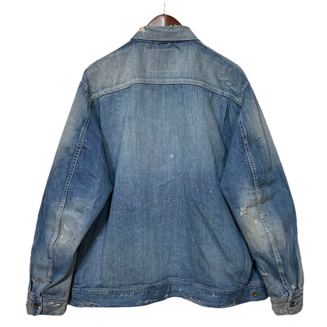 H.UNIT "denim zip work jacket customized" (indigo) unisex
