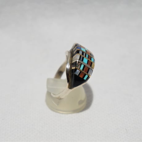 indian jewelry "zuni 70s～80s old"mosaic inlay