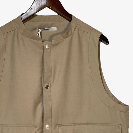 amne "GABARDINE useful vest" (beige) unisex