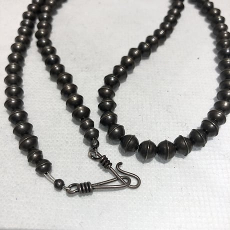 indian jewelry "Old Navajo Silver Beaded Necklace"