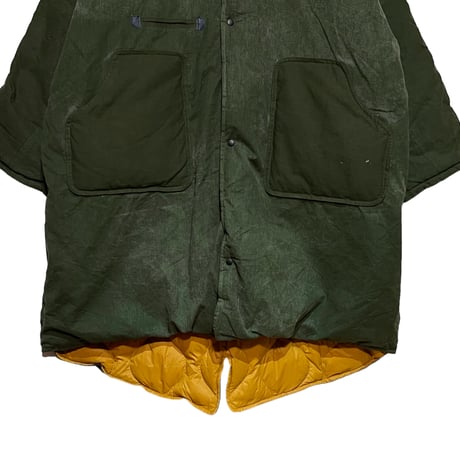 Slow Hands"recycle tent down coat for archive exclusive"(olive×mustard)M-A(unisex)