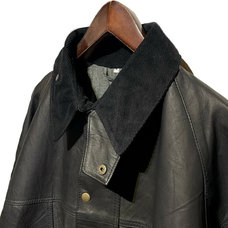 yoused"all leather drivers jacket"(black)unisex