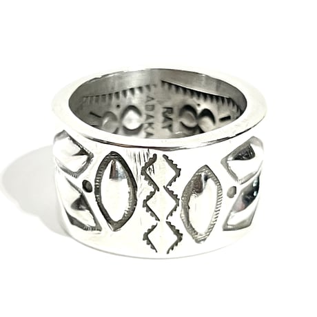 indian jewelry “ray adakai(navajo) “ w-stamp ring(15)