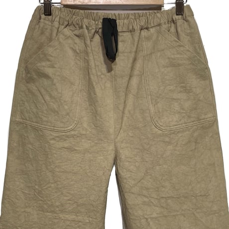 Linen ya"straight baker pants"(beige)women's