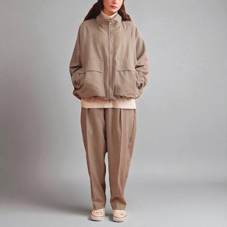 amne"NON MULESED CHECK"covered blouson(ivory)unisex