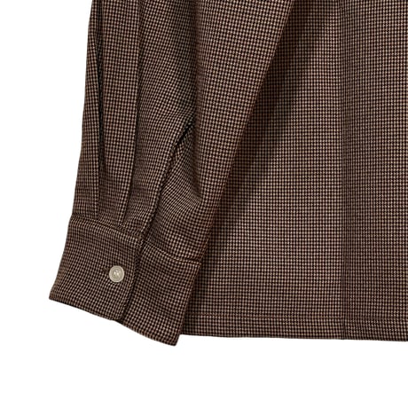 FLISTFIA"open collar long sleeve shirts"(camel×black) unisex