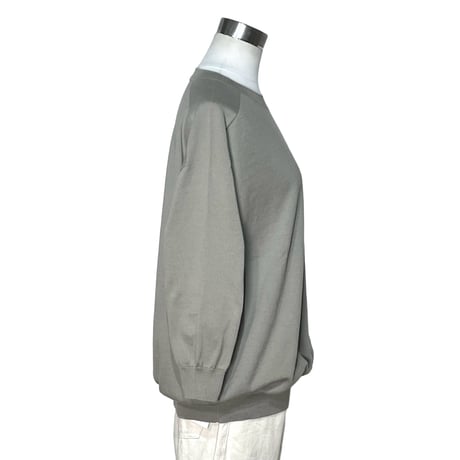 Linen ya"crewneck quater sleeve cotton knit"(greige)women's
