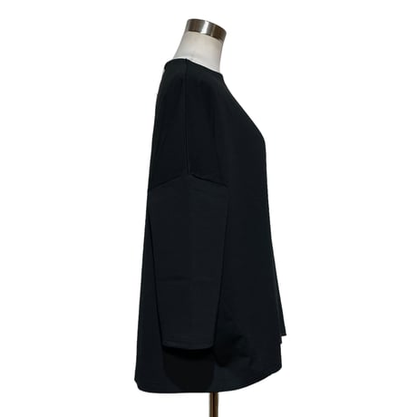Linen ya"delave long sleeve border T-shirs"(black solid)women's