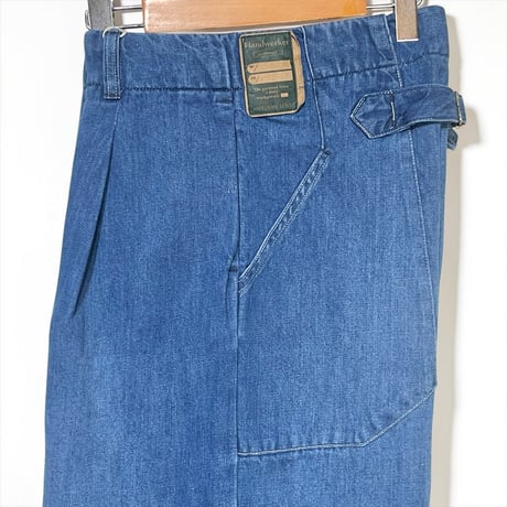 ASEEDONCLOUD"cotton linen denim Handwerker wide trousers" (indigo) unisex