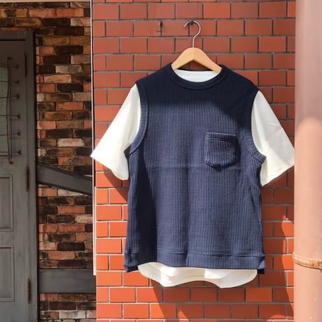 Jackman"cotton waffle vest"(suset orange) unisex