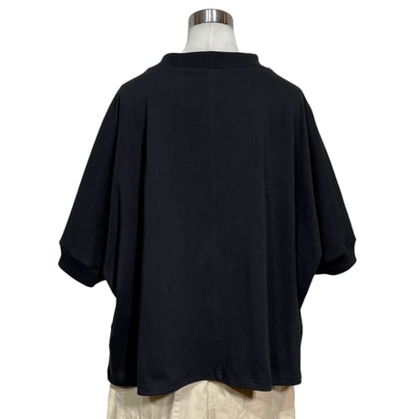 Linen ya"空紡糸度詰め T-shirts"(black)women's