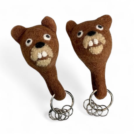 TigreBrocante"wool brown bear key holder"